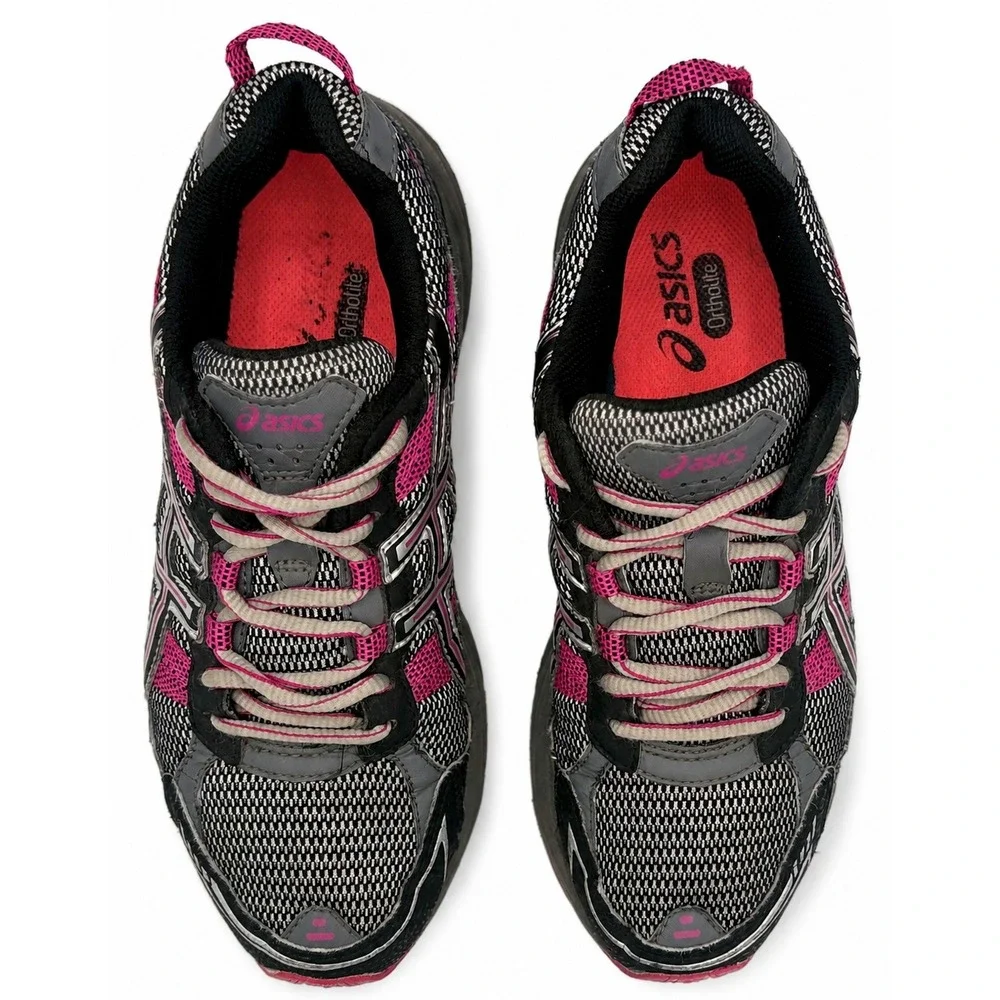 Asics Gel-Venture 4 Women's 8 Trail Running Shoes Black Pink Athletic Sneakers